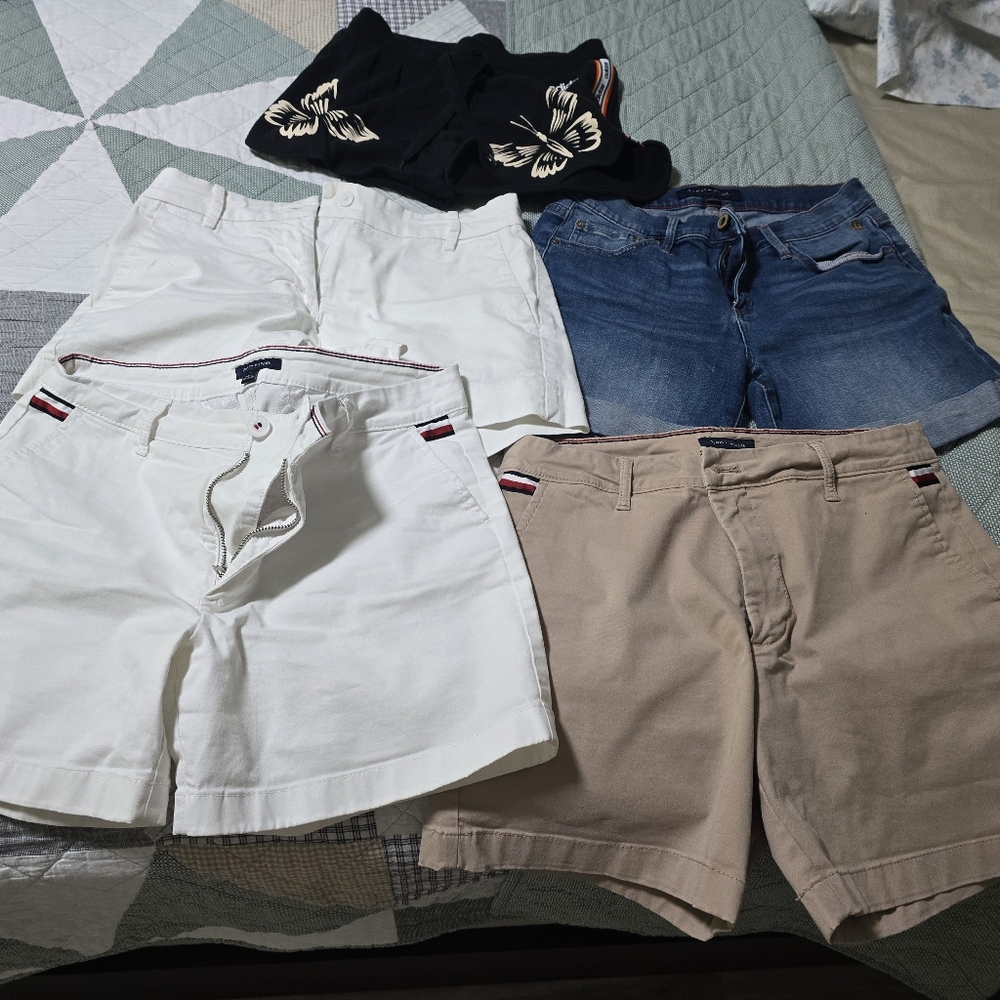 Tommy Hilfiger Women's Shorts Collection - White, Blue, Tan
